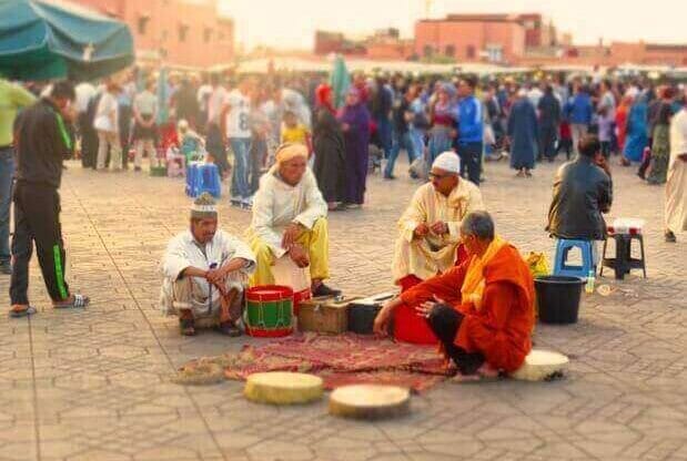 Historic architecture of a palace in Marrakech during the Marrakech trip from Agadir.