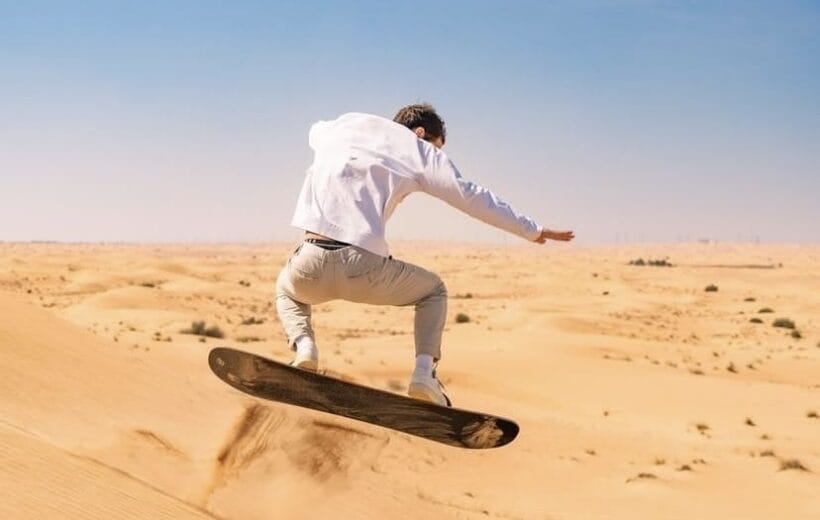 Sandboarding in Agadir with stunning dune views