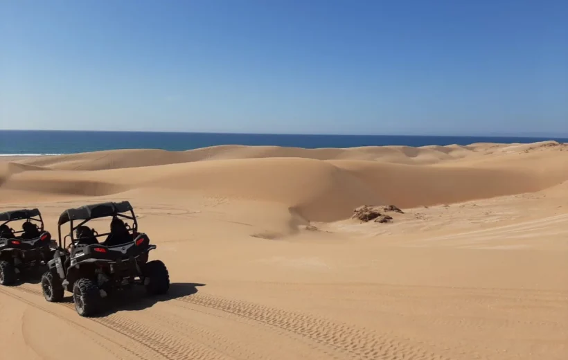 Friends preparing for a buggy tour in Agadir.