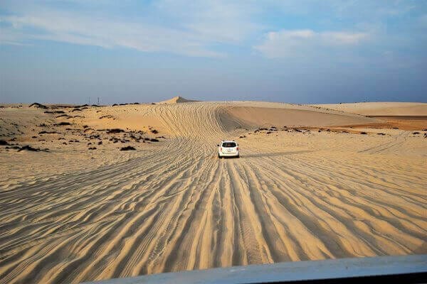 Sunset over the Agadir small desert.